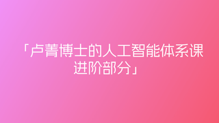 卢菁博士的人工智能体系课-进阶部分🔥🔥🔥